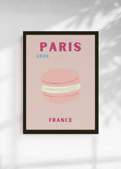 Cuadro Decorativo Travel, París, Francia, Macaron Rosa