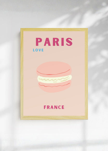 Cuadro Decorativo Travel, París, Francia, Macaron Rosa