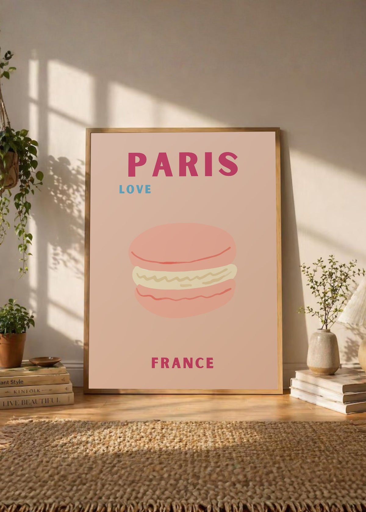 Cuadro Decorativo Travel, París, Francia, Macaron Rosa