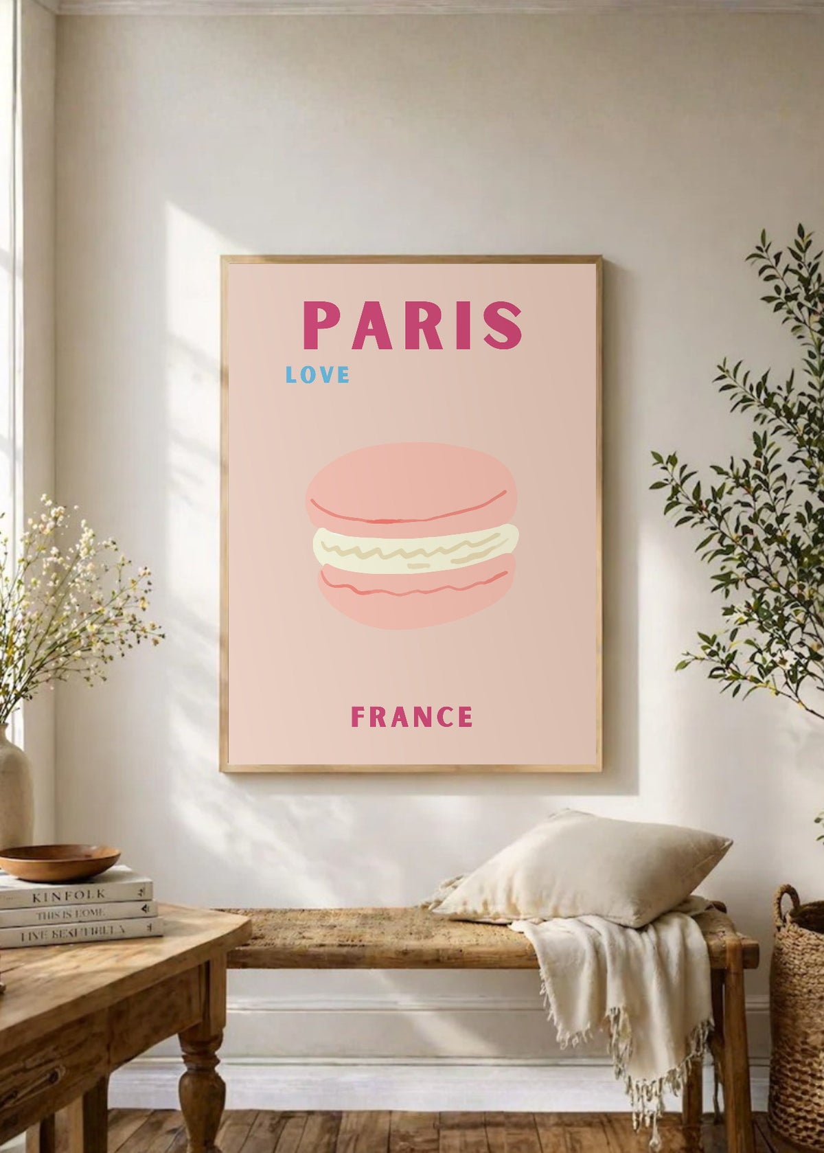 Cuadro Decorativo Travel, París, Francia, Macaron Rosa