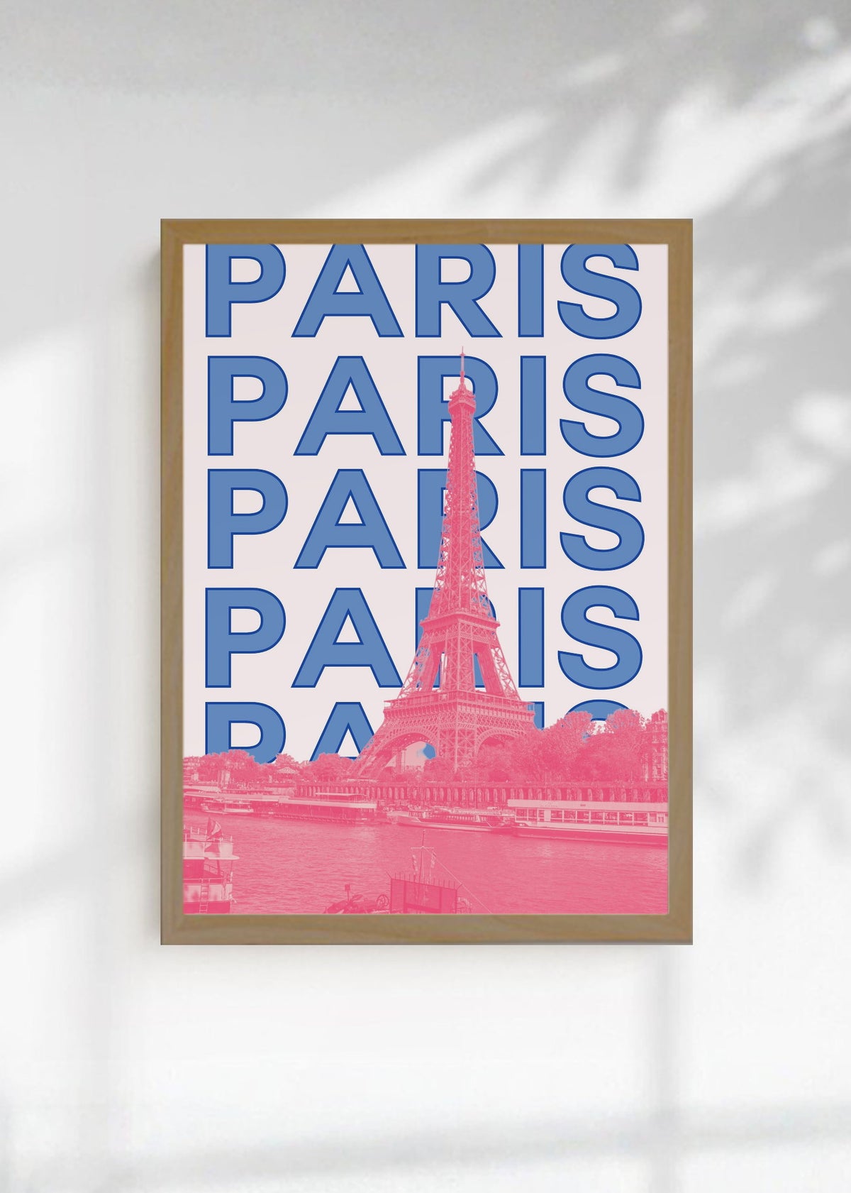 Cuadro Decorativo Travel, París Torre Eiffel, Francia, Azul Rosa