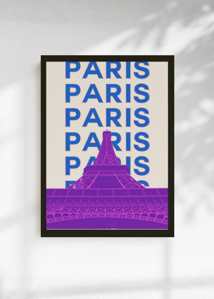 Cuadro Decorativo Travel, París Torre Eiffel, Francia, Violeta
