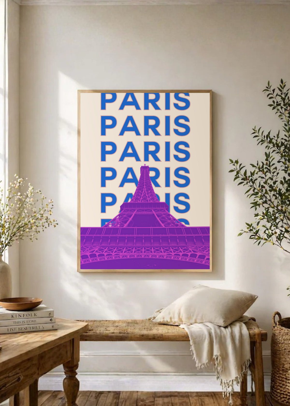 Cuadro Decorativo Travel, París Torre Eiffel, Francia, Violeta
