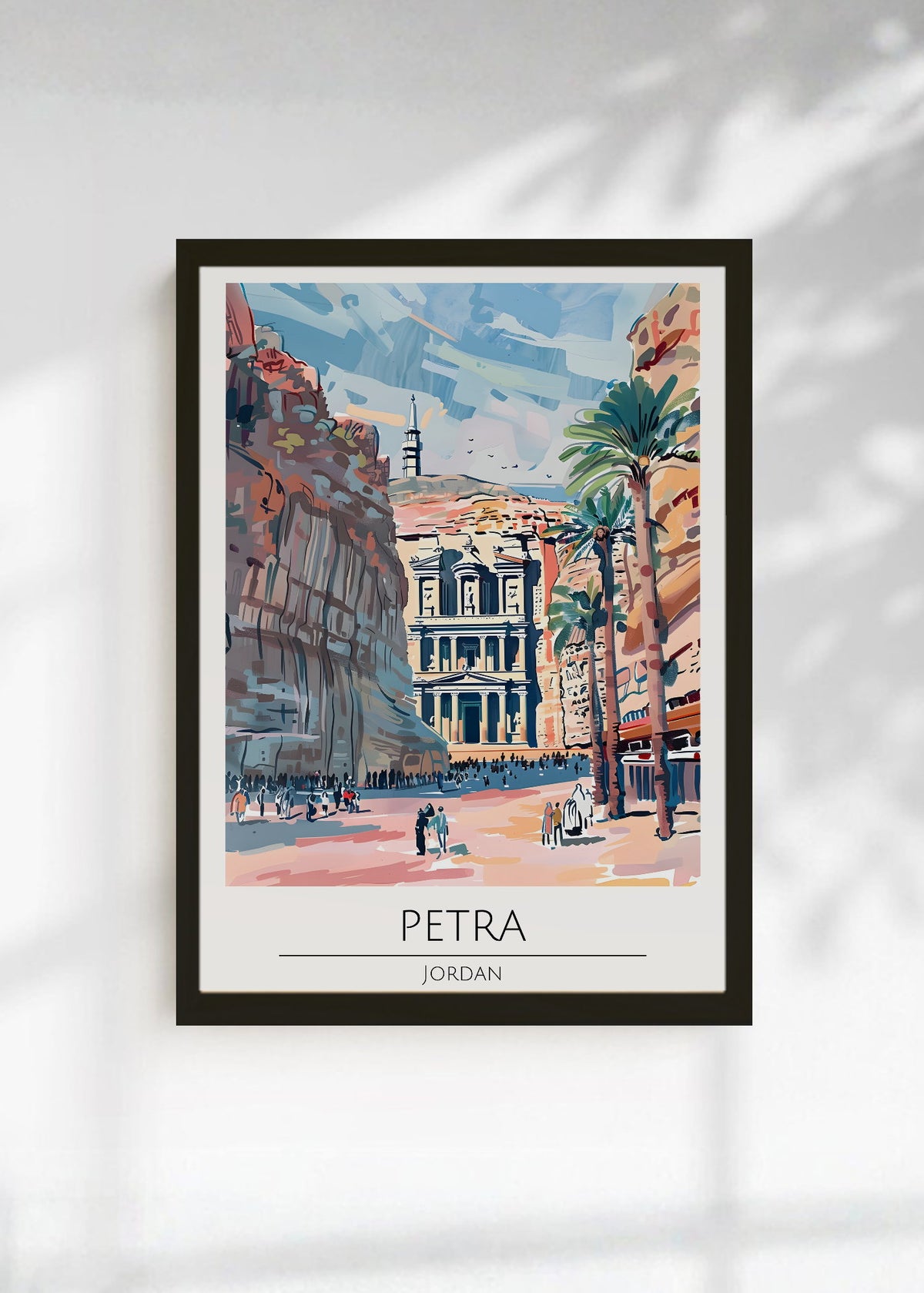 Cuadro Decorativo Travel, Petra, Jordania, Ilustración Ruinas