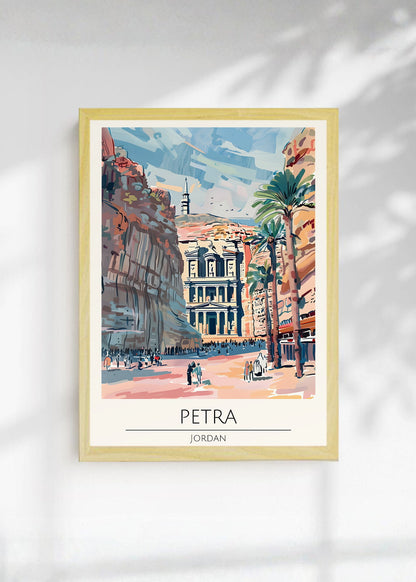 Cuadro Decorativo Travel, Petra, Jordania, Ilustración Ruinas
