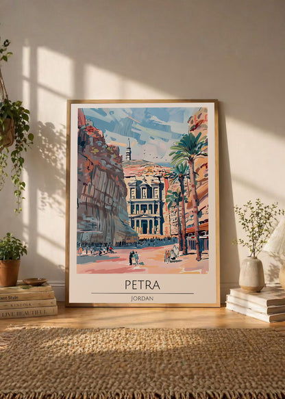 Cuadro Decorativo Travel, Petra, Jordania, Ilustración Ruinas