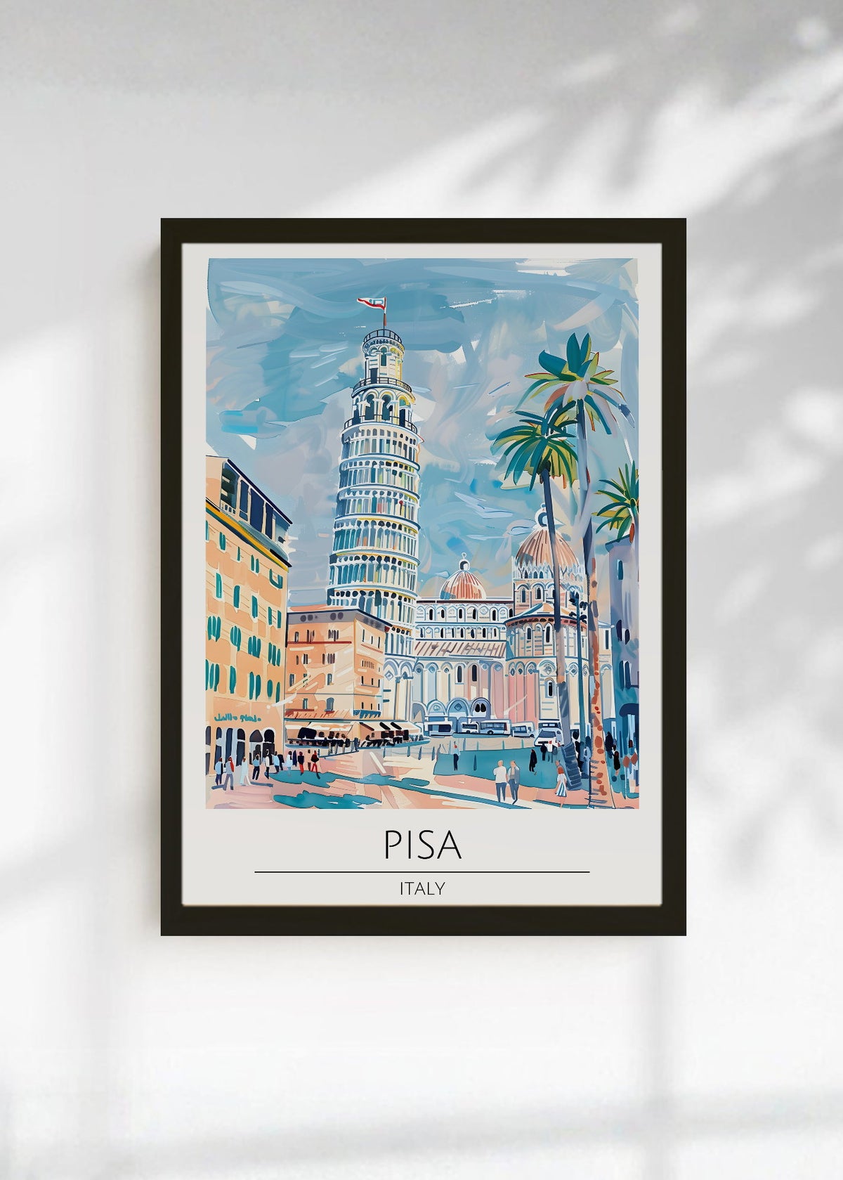 Cuadro Decorativo Travel, Pisa, Italia, Ilustración Torre