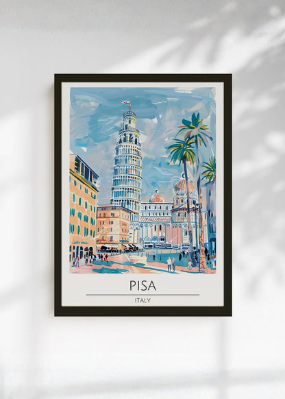 Cuadro Decorativo Travel, Pisa, Italia, Ilustración Torre