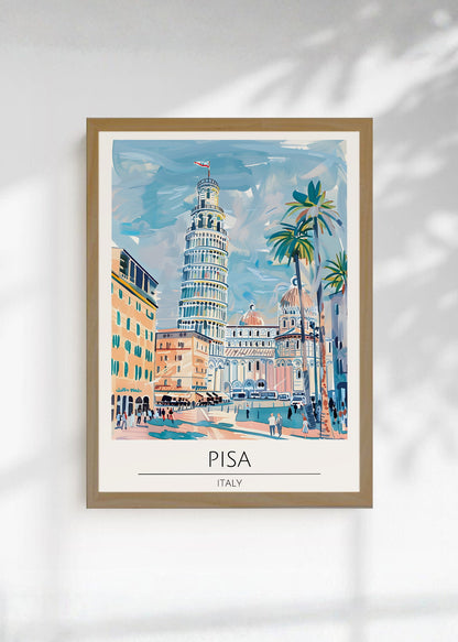 Cuadro Decorativo Travel, Pisa, Italia, Ilustración Torre