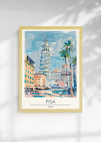 Cuadro Decorativo Travel, Pisa, Italia, Ilustración Torre