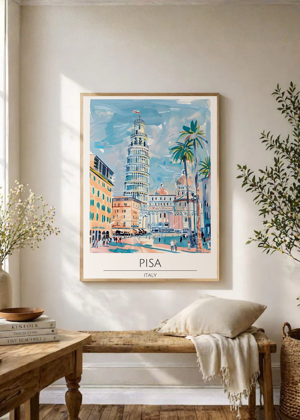 Cuadro Decorativo Travel, Pisa, Italia, Ilustración Torre