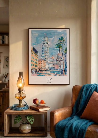 Cuadro Decorativo Travel, Pisa, Italia, Ilustración Torre