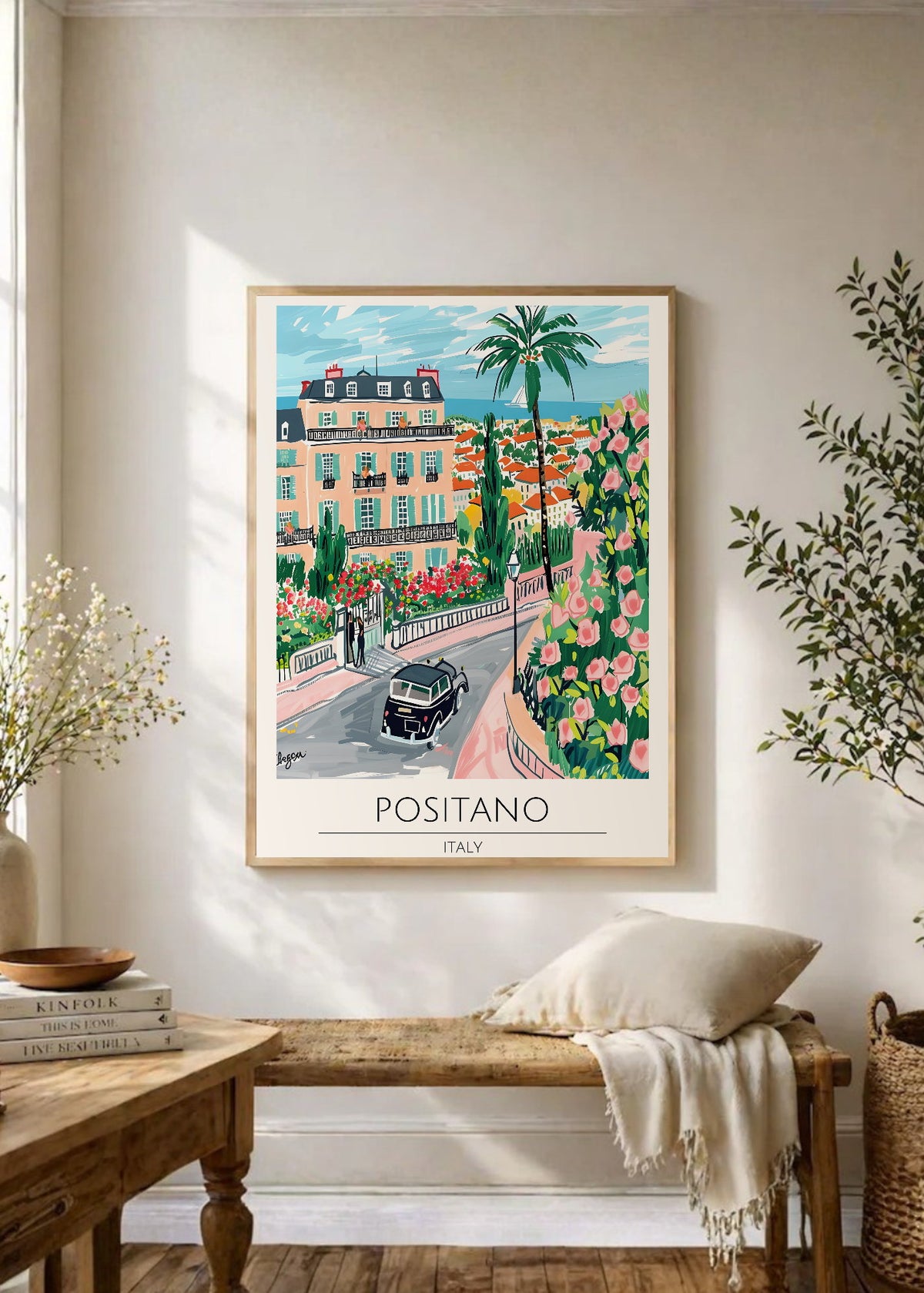Cuadro Decorativo Travel, Positano, Italia, Ilustración Costa