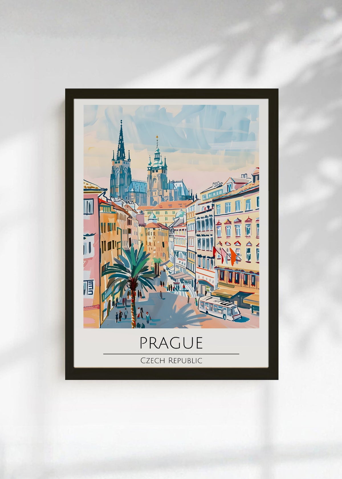 Cuadro Decorativo Travel, Praga, Chequia, Ilustración Castillo