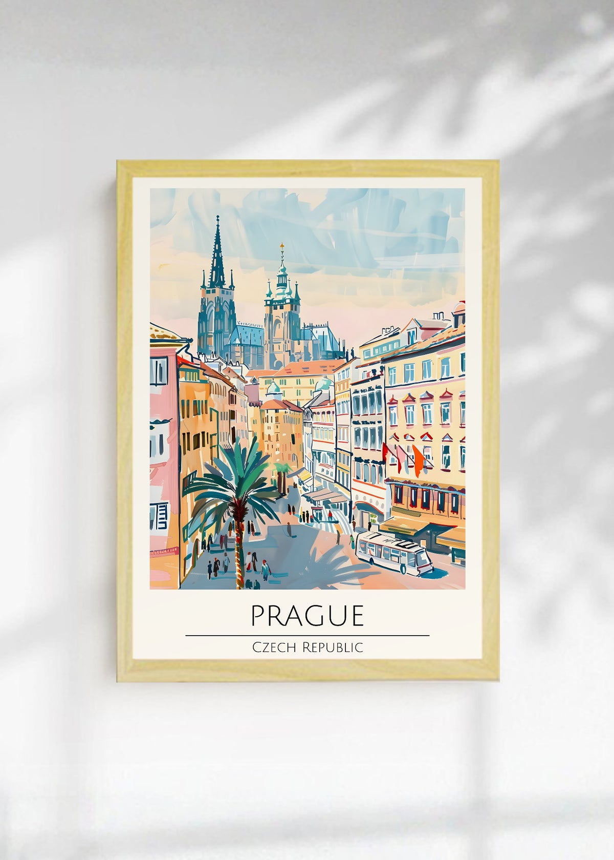 Cuadro Decorativo Travel, Praga, Chequia, Ilustración Castillo