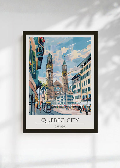 Cuadro Decorativo Travel, Quebec Canada, Ilustración Ciudad
