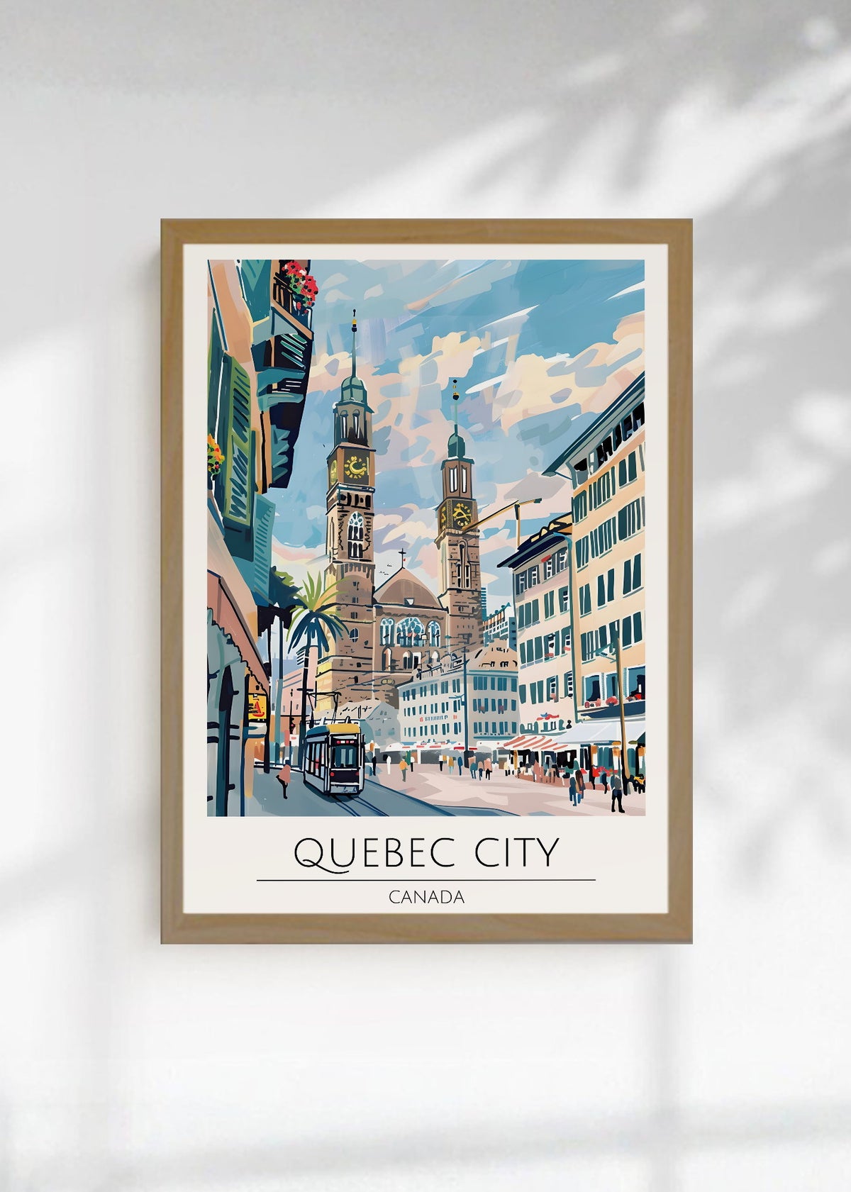 Cuadro Decorativo Travel, Quebec Canada, Ilustración Ciudad