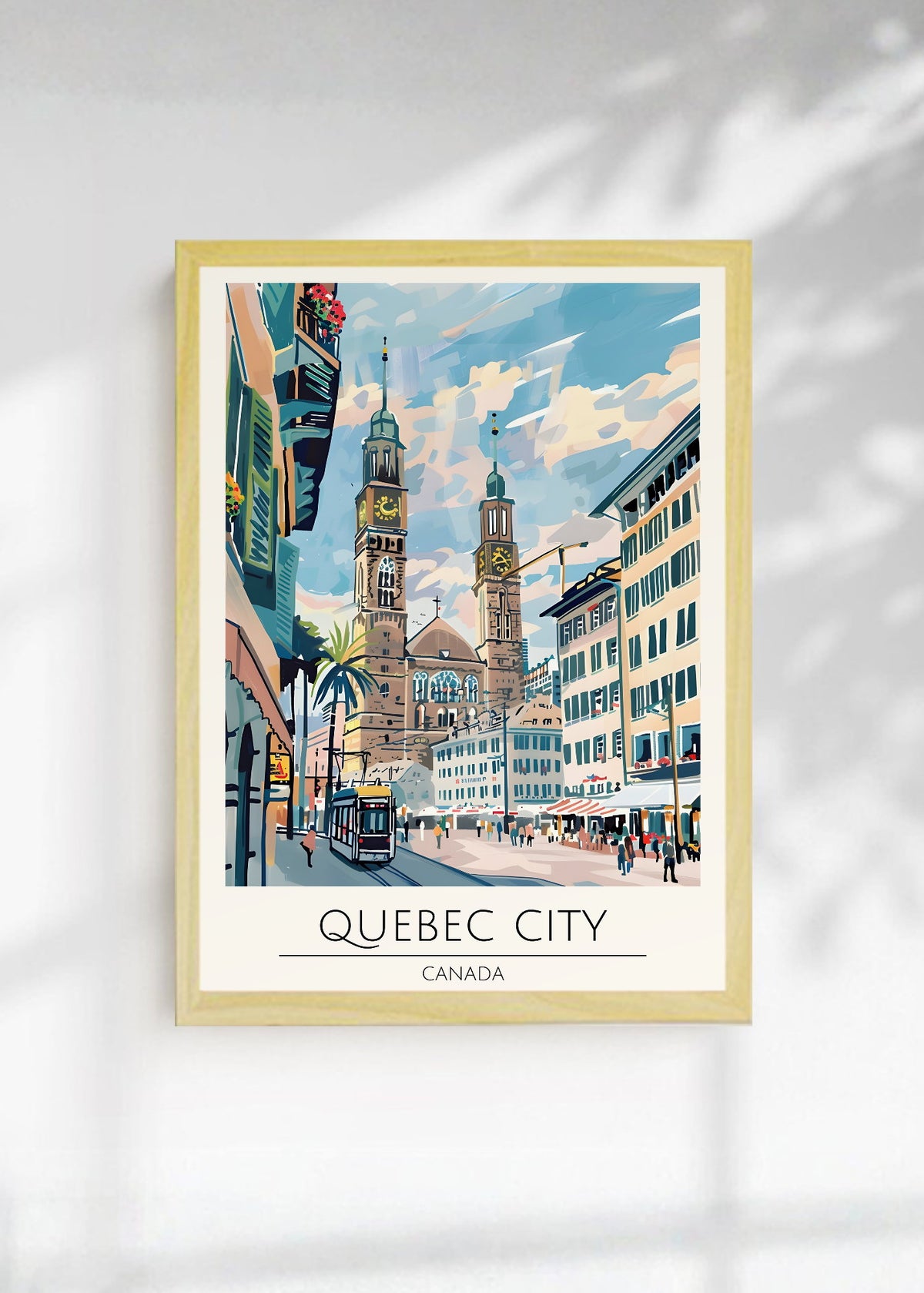 Cuadro Decorativo Travel, Quebec Canada, Ilustración Ciudad