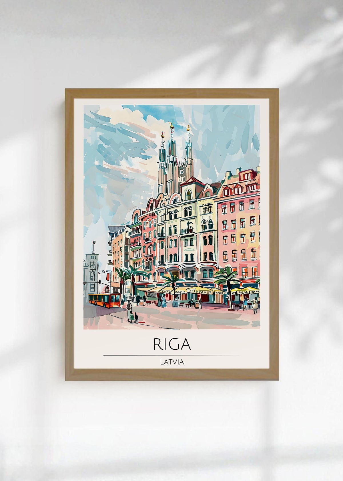Cuadro Decorativo Travel, Riga, Letonia, Ilustración Ciudad