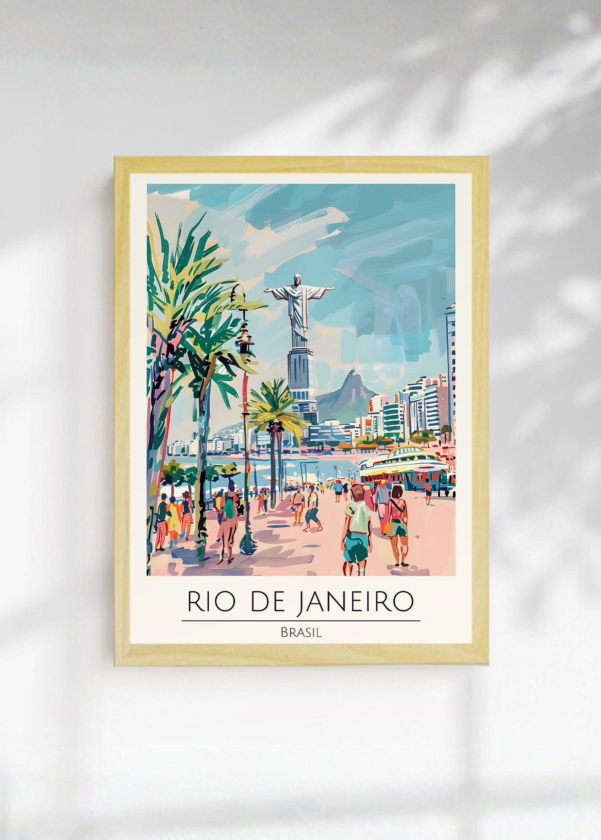 Cuadro Decorativo Travel, Río de Janeiro, Brasil, Ilustración Corcovado