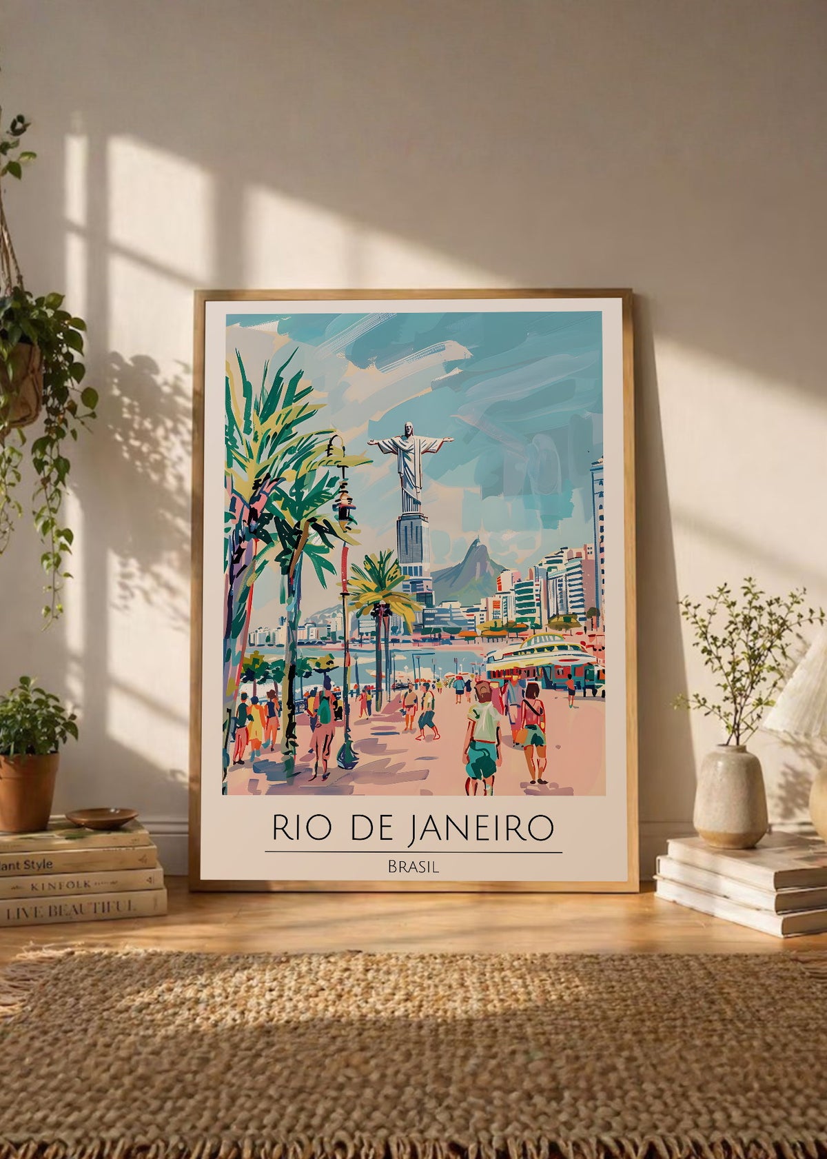 Cuadro Decorativo Travel, Río de Janeiro, Brasil, Ilustración Corcovado