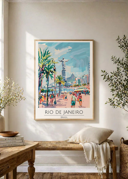Cuadro Decorativo Travel, Río de Janeiro, Brasil, Ilustración Corcovado
