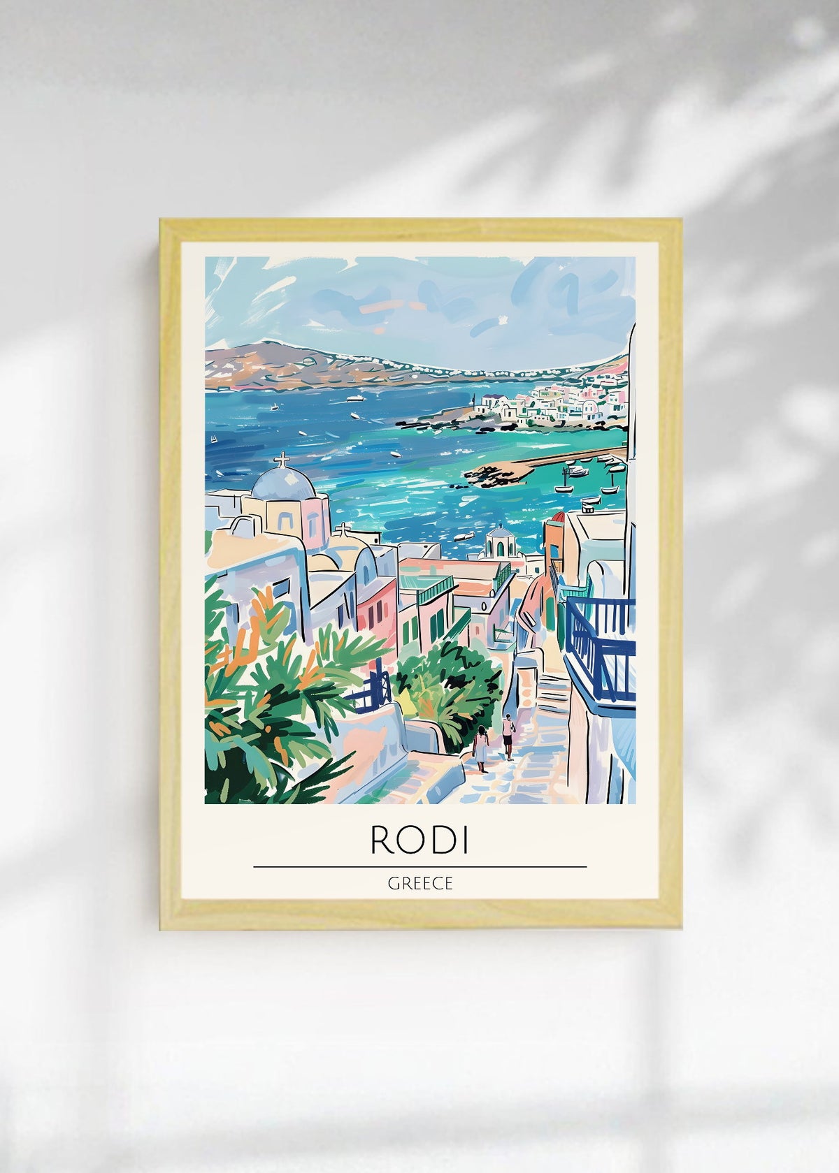 Cuadro Decorativo Travel, Rodas, Grecia, Ilustración Costa