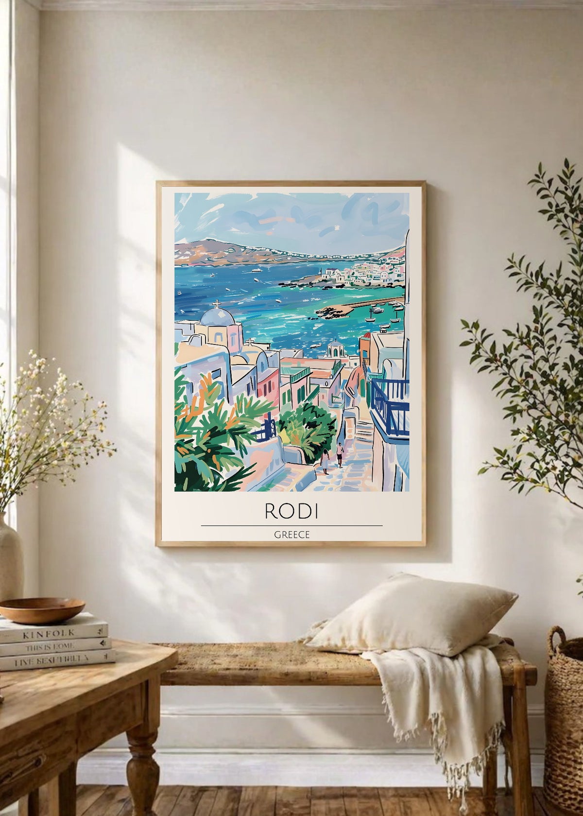 Cuadro Decorativo Travel, Rodas, Grecia, Ilustración Costa