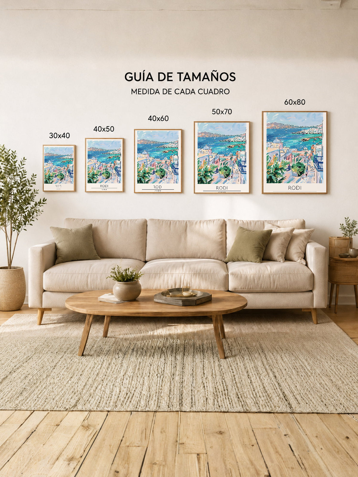 Cuadro Decorativo Travel, Rodas, Grecia, Ilustración Costa