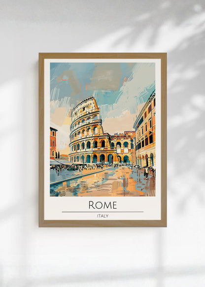 Cuadro Decorativo Travel, Roma, Italia, Ilustración Coliseo