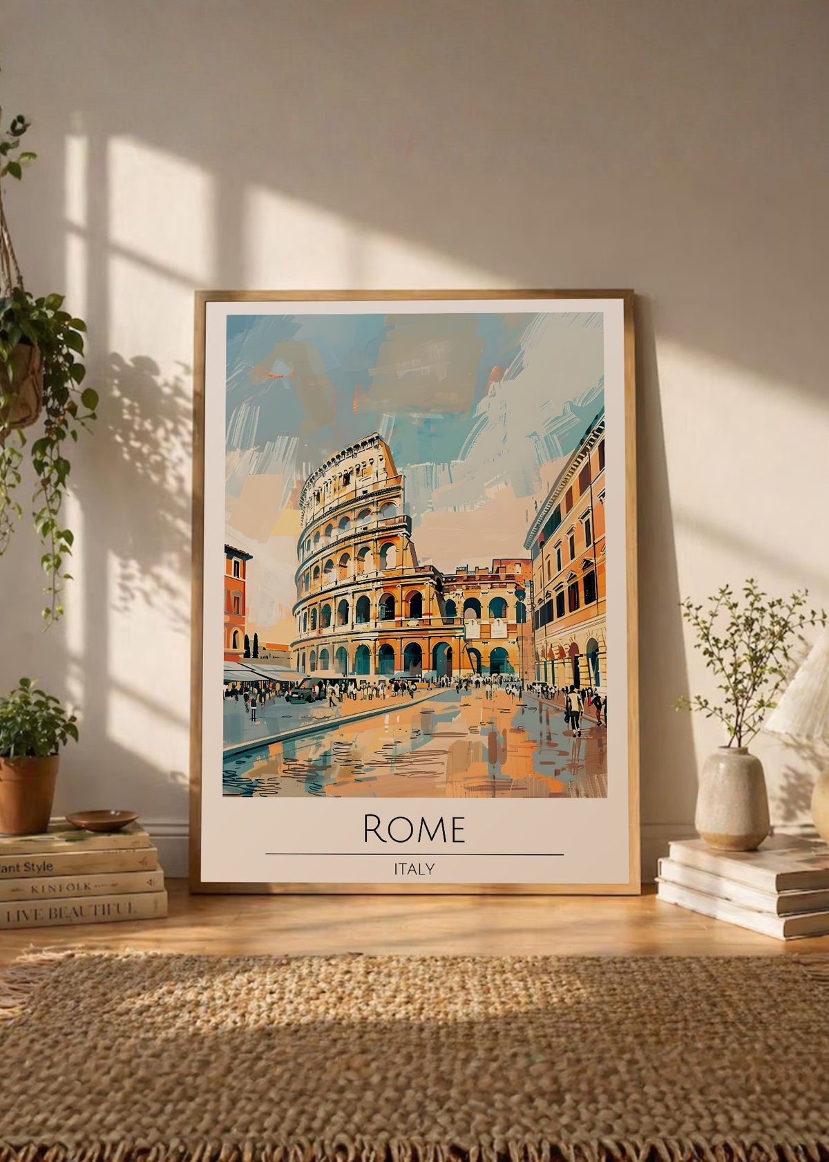 Cuadro Decorativo Travel, Roma, Italia, Ilustración Coliseo
