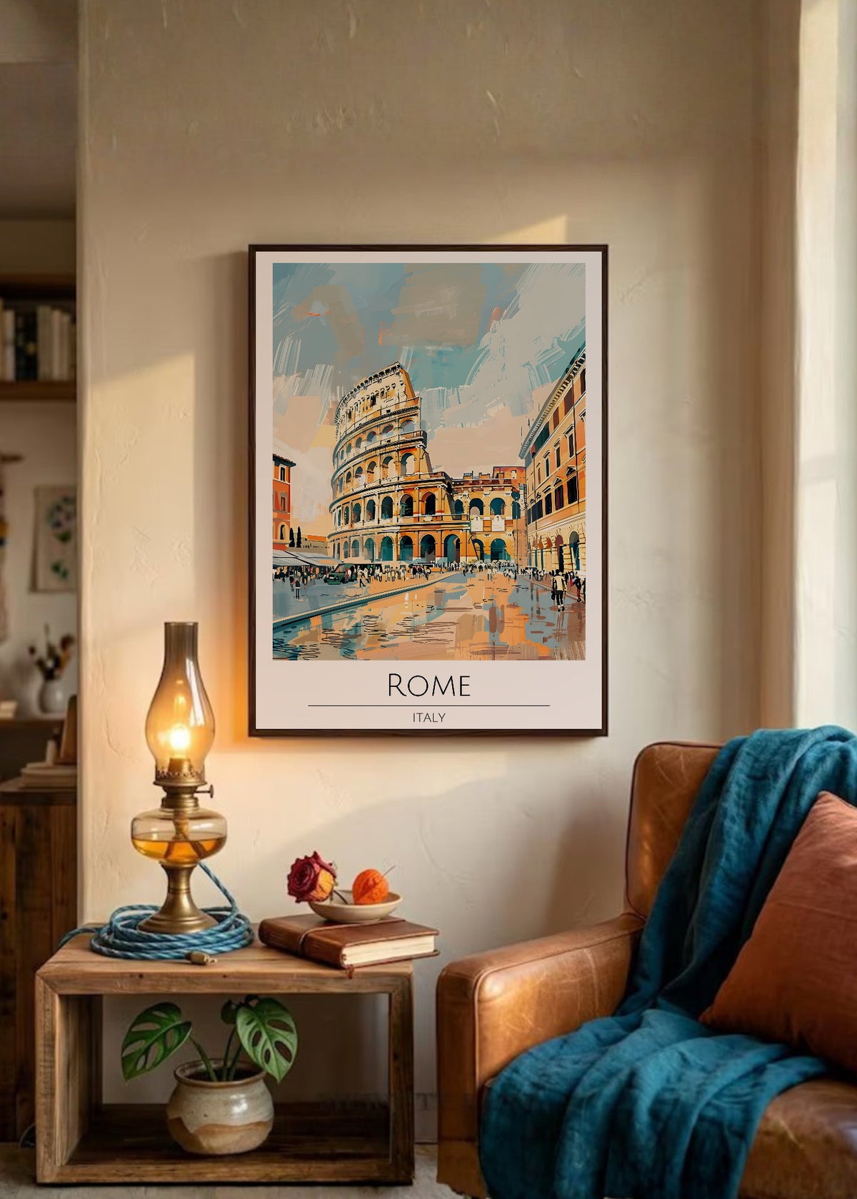 Cuadro Decorativo Travel, Roma, Italia, Ilustración Coliseo