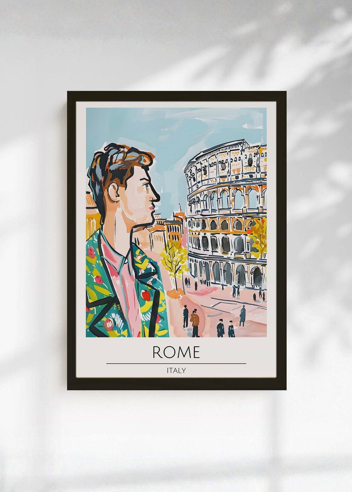 Cuadro Decorativo Travel, Roma, Italia, Ilustración Retrato Coliseo