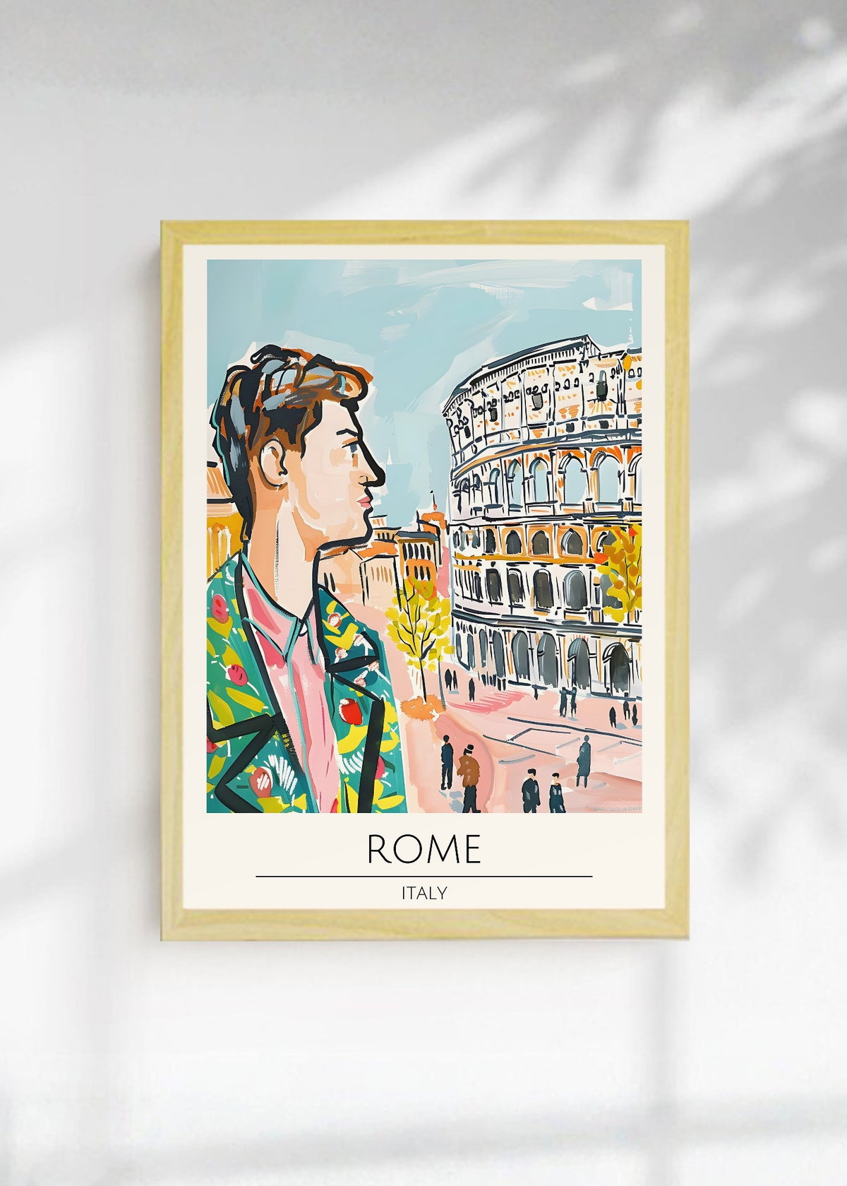 Cuadro Decorativo Travel, Roma, Italia, Ilustración Retrato Coliseo