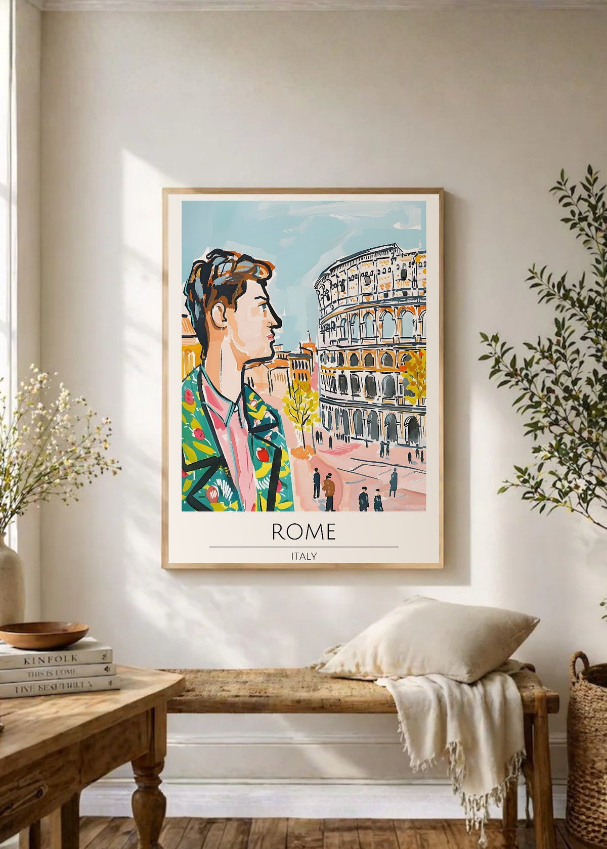 Cuadro Decorativo Travel, Roma, Italia, Ilustración Retrato Coliseo