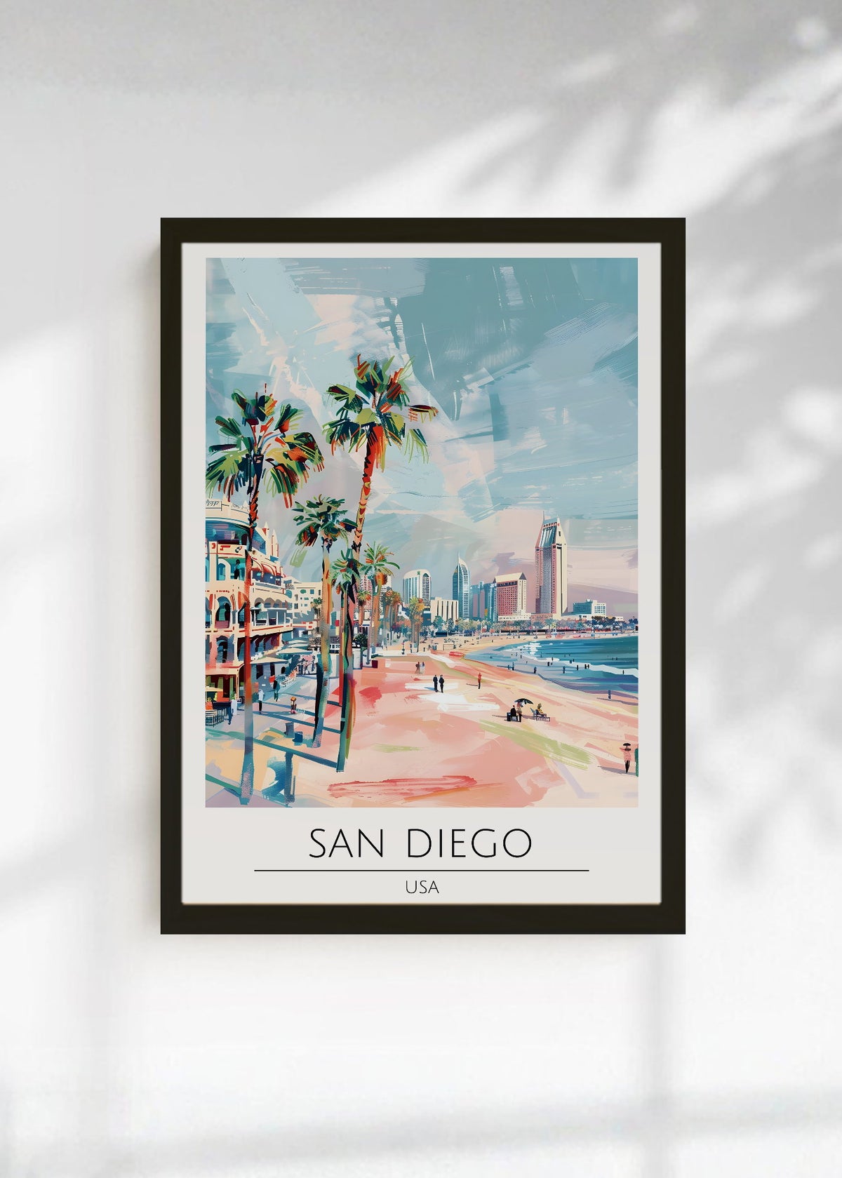 Cuadro Decorativo Travel, San Diego, USA, Ilustración Playa