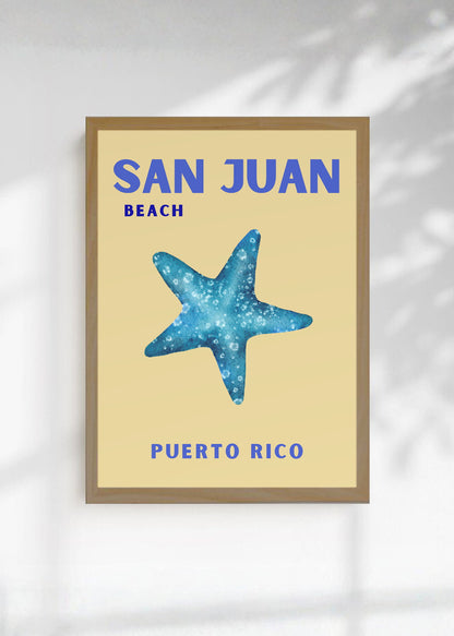 Cuadro Decorativo Travel, San Juan Puerto Rico, Estrella Mar Durazno