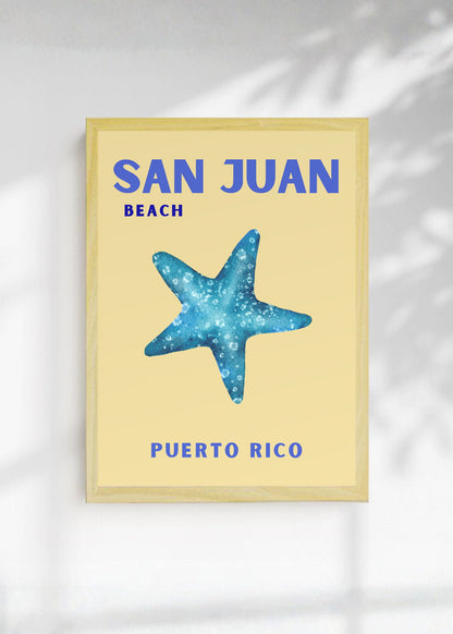 Cuadro Decorativo Travel, San Juan Puerto Rico, Estrella Mar Durazno