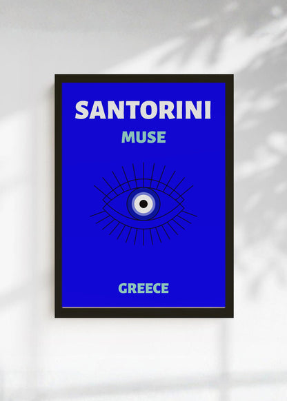 Cuadro Decorativo Travel, Santorini, Grecia, Ojo Turco Azul II