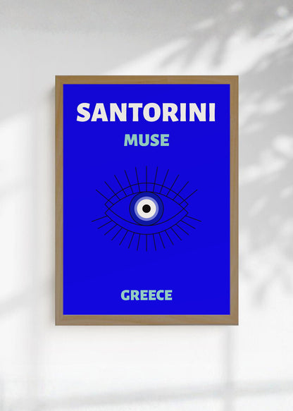 Cuadro Decorativo Travel, Santorini, Grecia, Ojo Turco Azul II