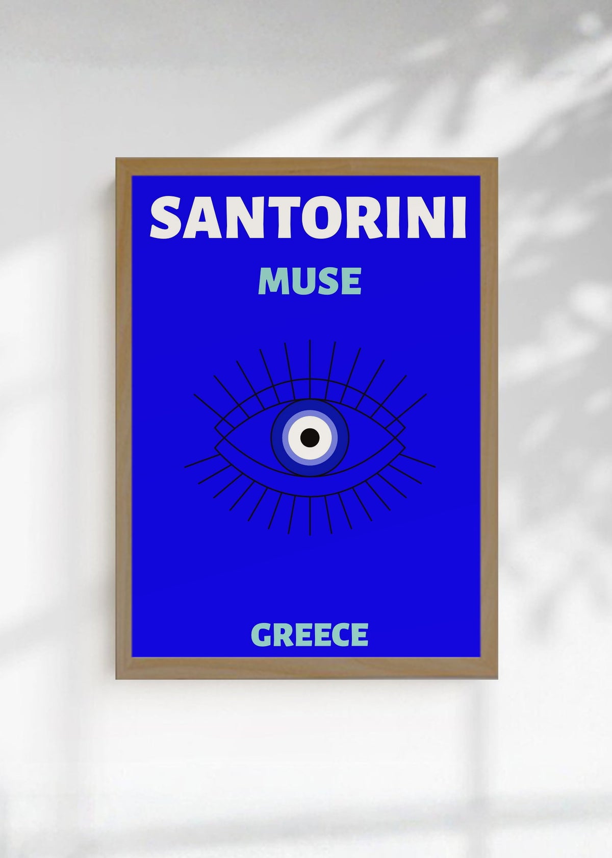 Cuadro Decorativo Travel, Santorini, Grecia, Ojo Turco Azul
