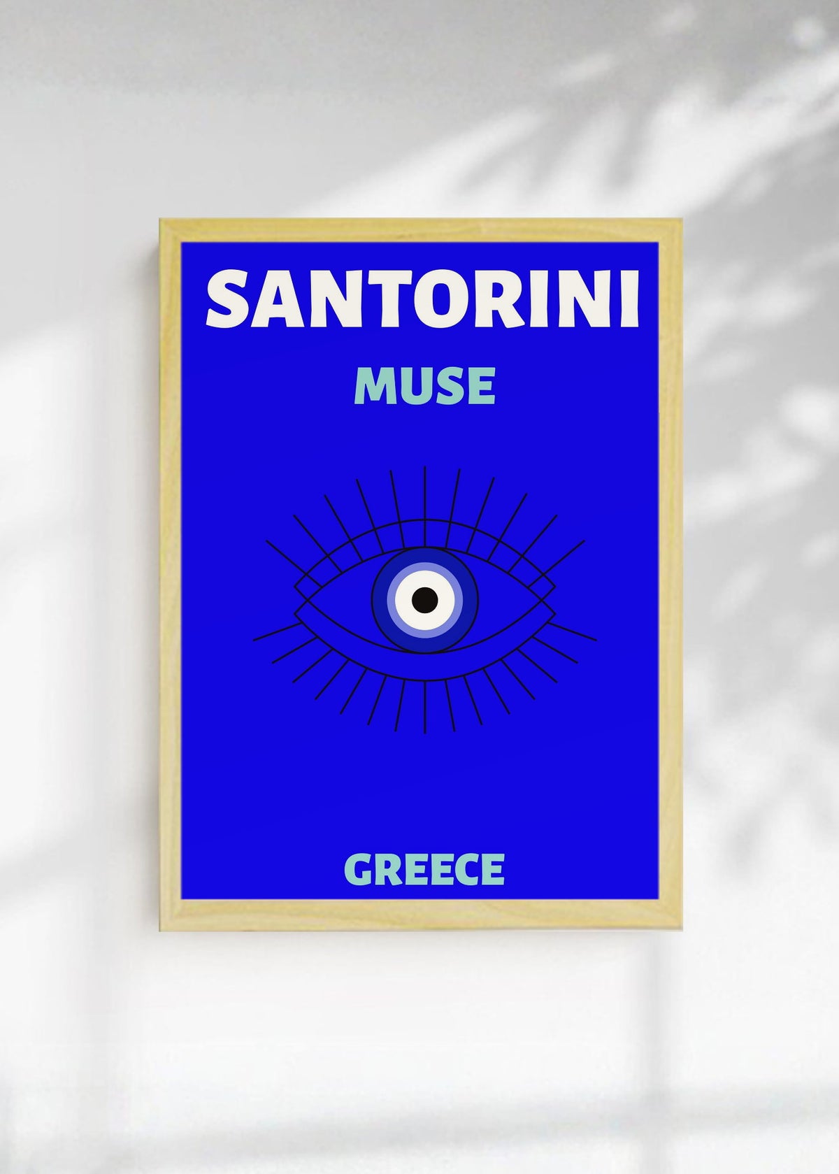 Cuadro Decorativo Travel, Santorini, Grecia, Ojo Turco Azul