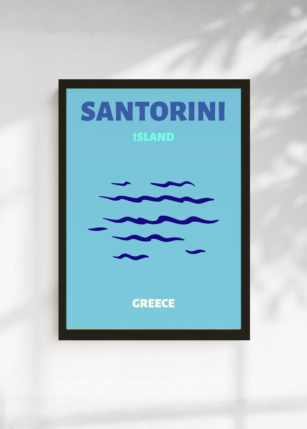 Cuadro Decorativo Travel, Santorini, Grecia, Olas Celeste