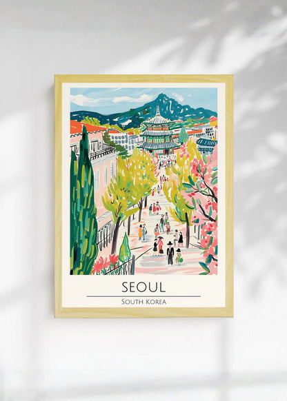 Cuadro Decorativo Travel, Seúl del, Corea Sur, Ilustración Parque