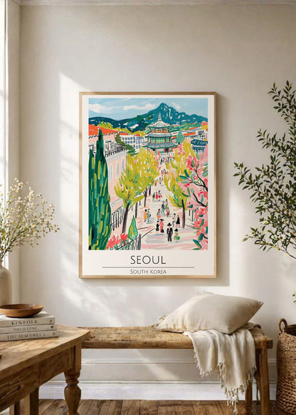 Cuadro Decorativo Travel, Seúl del, Corea Sur, Ilustración Parque