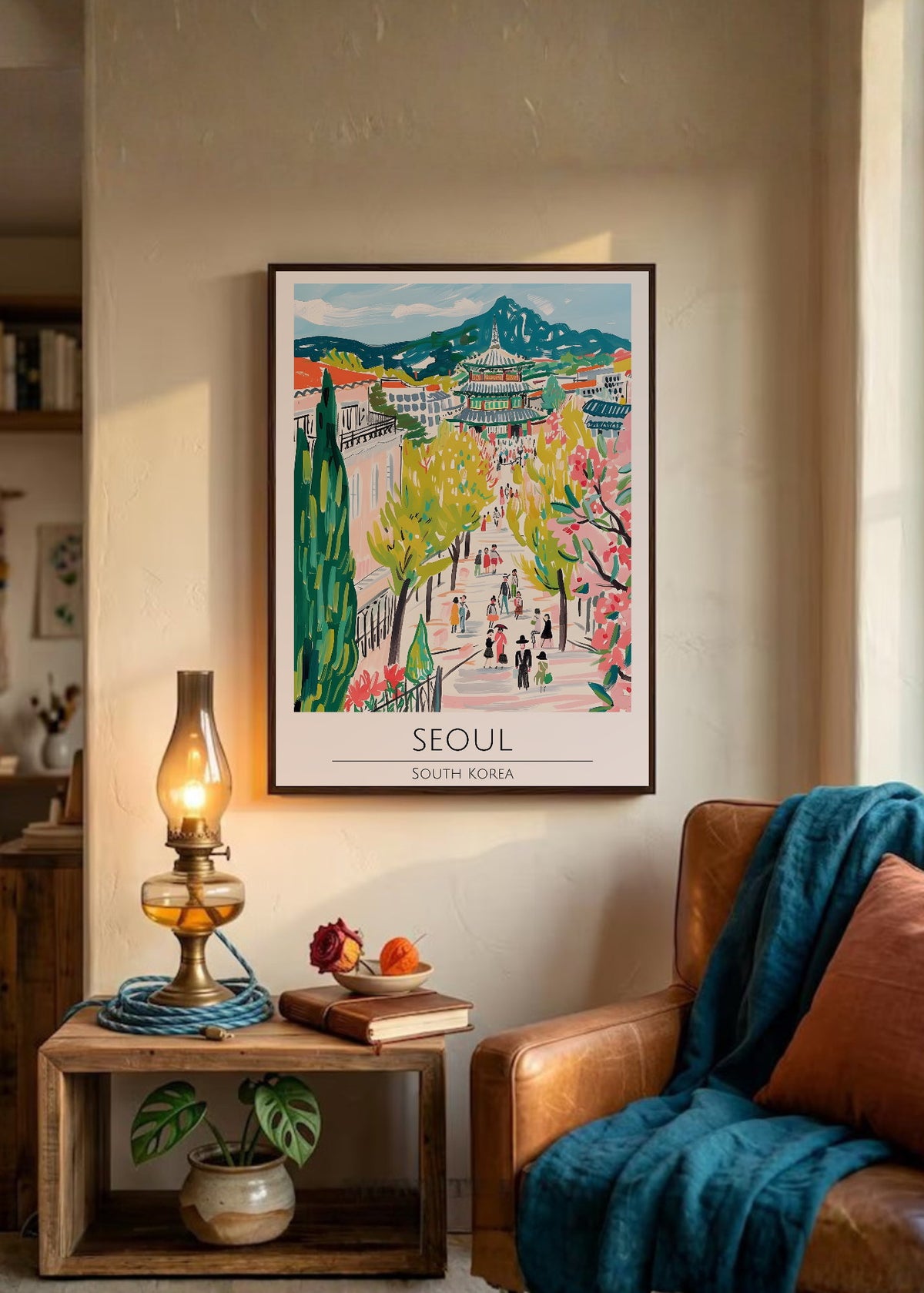 Cuadro Decorativo Travel, Seúl del, Corea Sur, Ilustración Parque