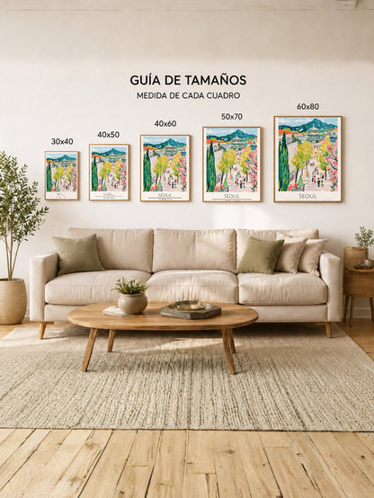 Cuadro Decorativo Travel, Seúl del, Corea Sur, Ilustración Parque