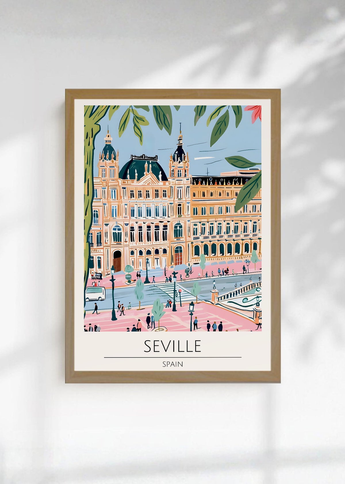 Cuadro Decorativo Travel, Sevilla, España, Ilustración Plaza