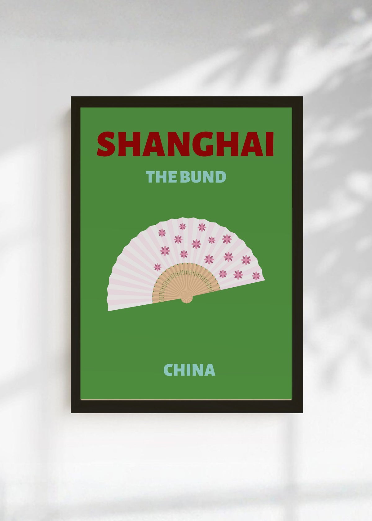 Cuadro Decorativo Travel, Shanghai, China, Abanico Verde