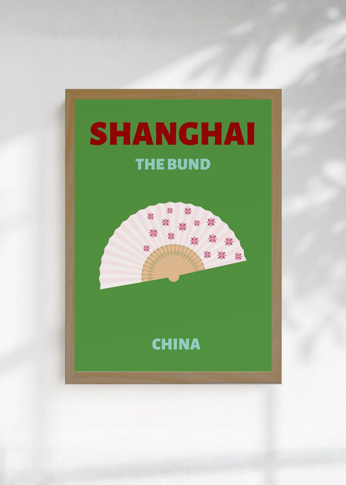 Cuadro Decorativo Travel, Shanghai, China, Abanico Verde